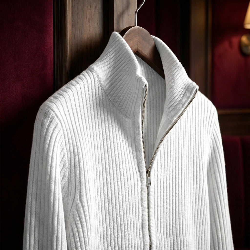 Men's Cotton Knit Jacket - Casual Lightweight Outerwear