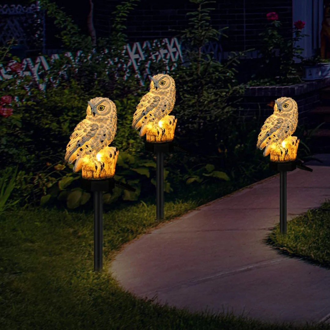 Charming Owl | Solar Garden Light with Automatic Dusk-to-Dawn Feature | Weather Resistant Outdoor Decor for Enchanting Spaces 4