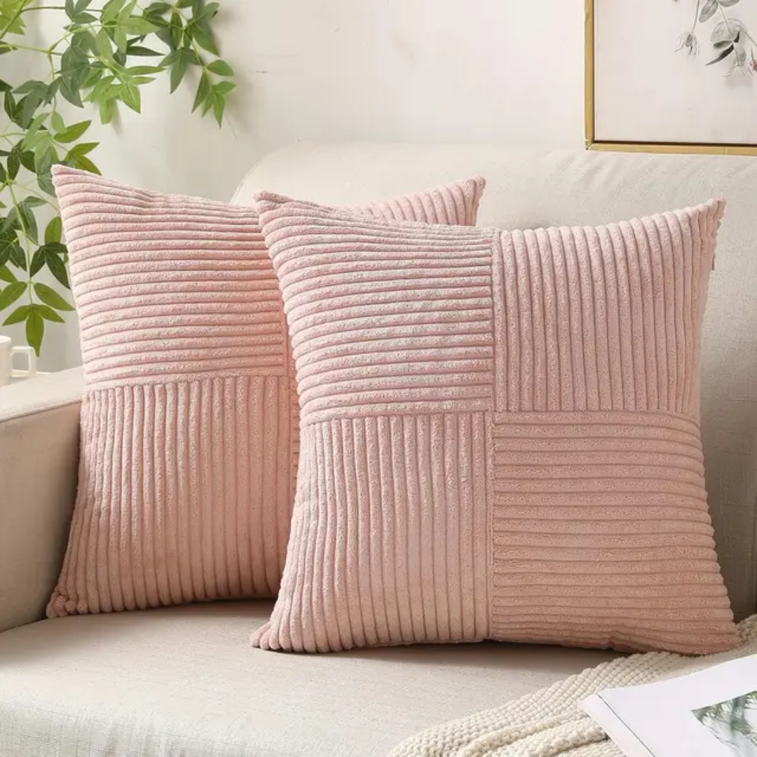 Corduroy Cushion Covers | Luxury Striped Throw Pillow Covers 9