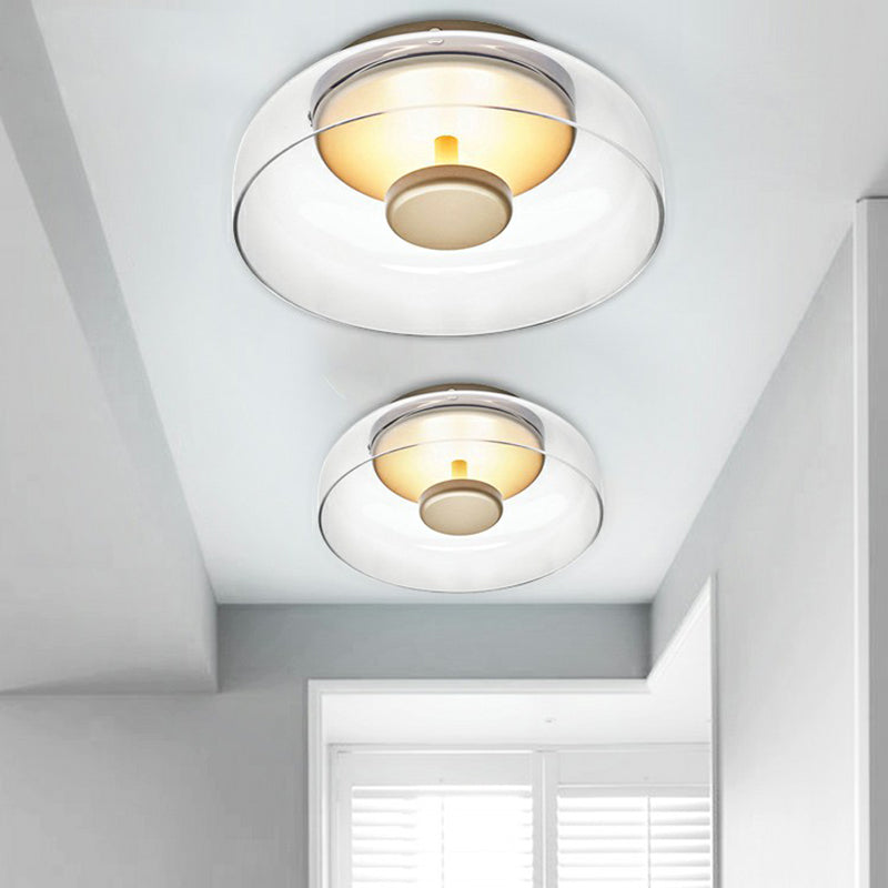 Glass LED Ceiling Light | Modern Amber & Smoke Grey Finish 4