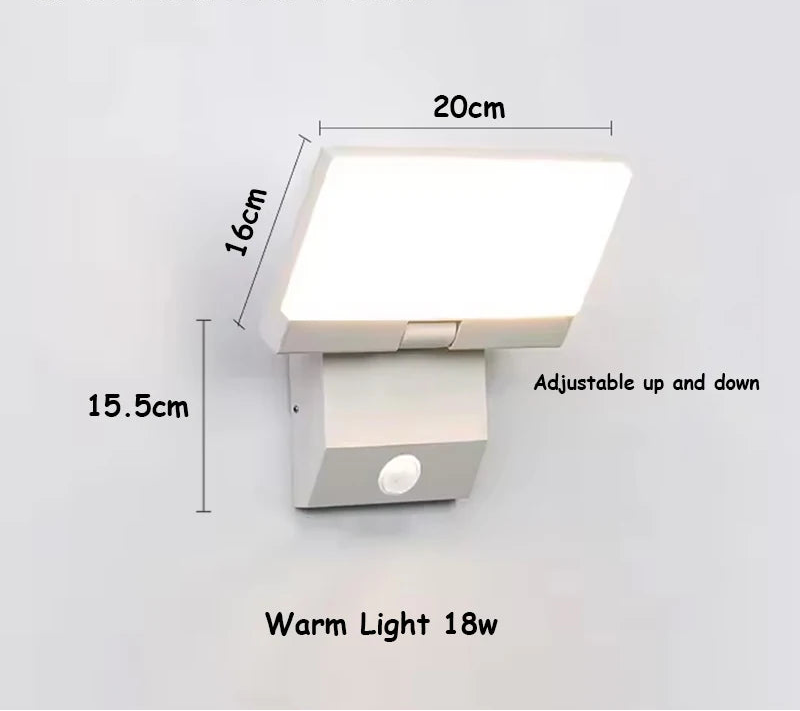 LumiFold | Outdoor Wall Light with Motion Sensor & Adjustable Angle | IP65 Waterproof Exterior Lantern for Modern Homes 4