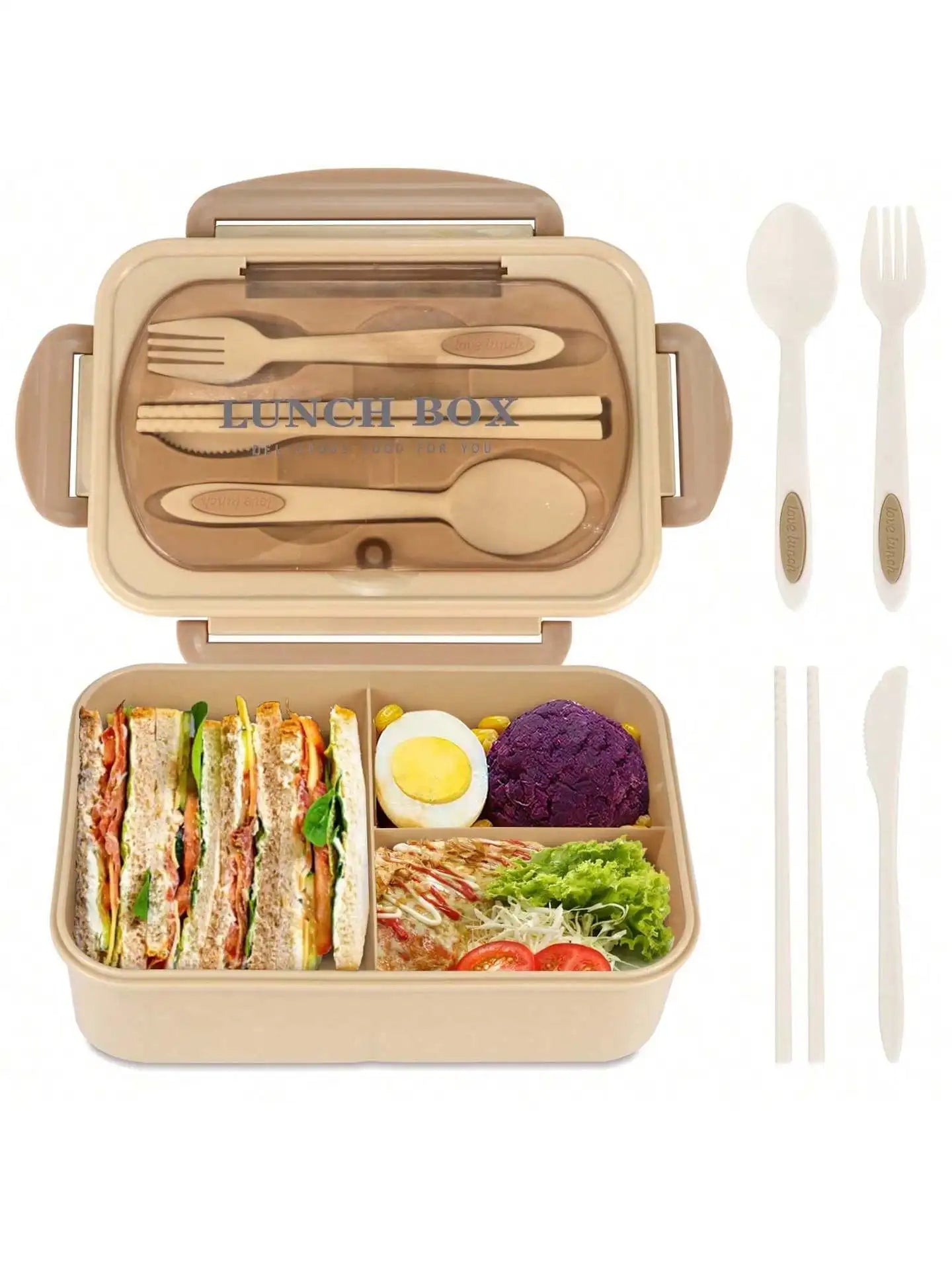 MealMate | Bento Lunch Box with Utensils | 4 Compartments & Leak-Proof Design 9