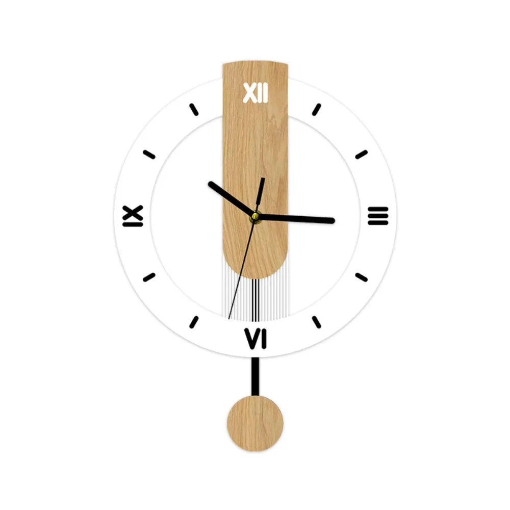 Minimalist Pendulum Wall Clock | Modern Acrylic & Wood Design 6