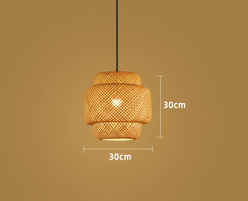 Natural Bamboo Pendant Lamp | Handwoven Rattan Light Fixture 6