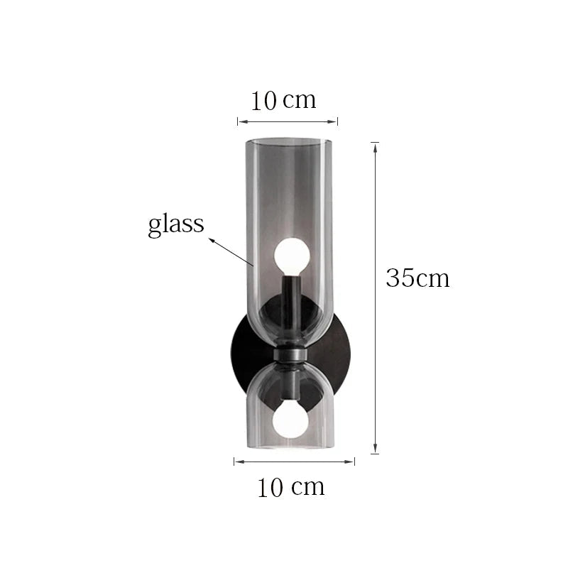 Nordic Glass Wall Lamp | Smoked Tube Design 5