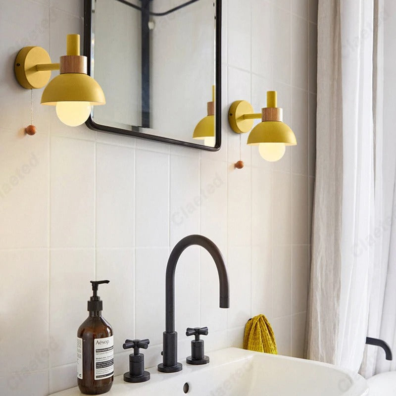 Nordic Wood Accent Wall Lamp | Minimalist Pull-Switch Light 8