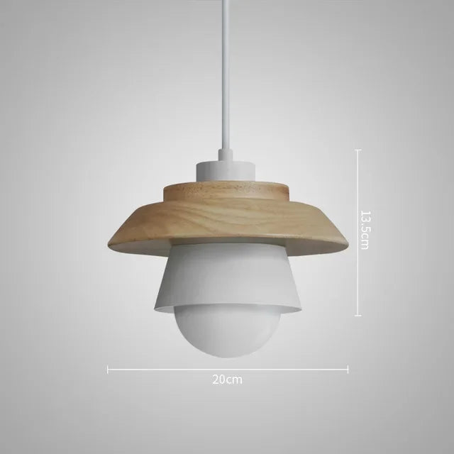 Nordic Wood Pendant Light | Colourful Macaron Design 10