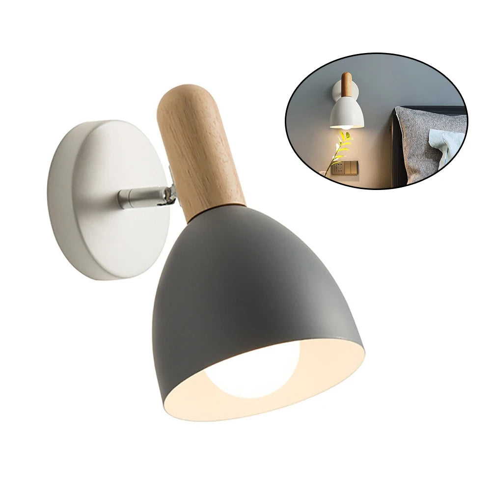 Nordic Wooden Wall Lamp | Adjustable Bedside Light 6