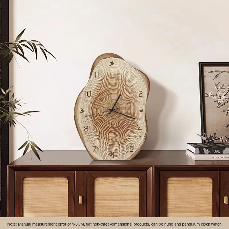 Rustic Annual Ring Clock | Natural Wood-Inspired Design 5