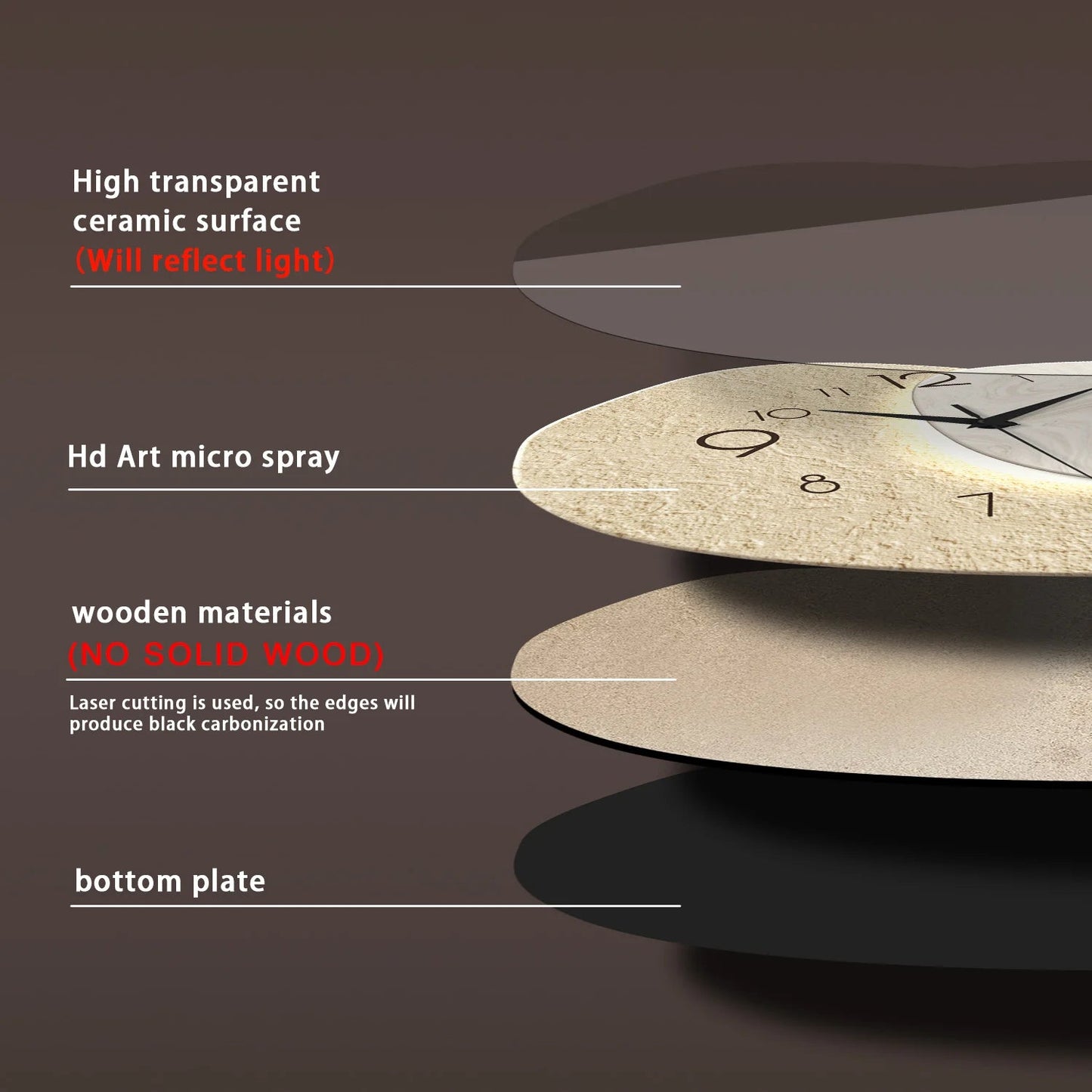 TempoStone | Modern Simple Wall Clock | Silent Quartz Design 7