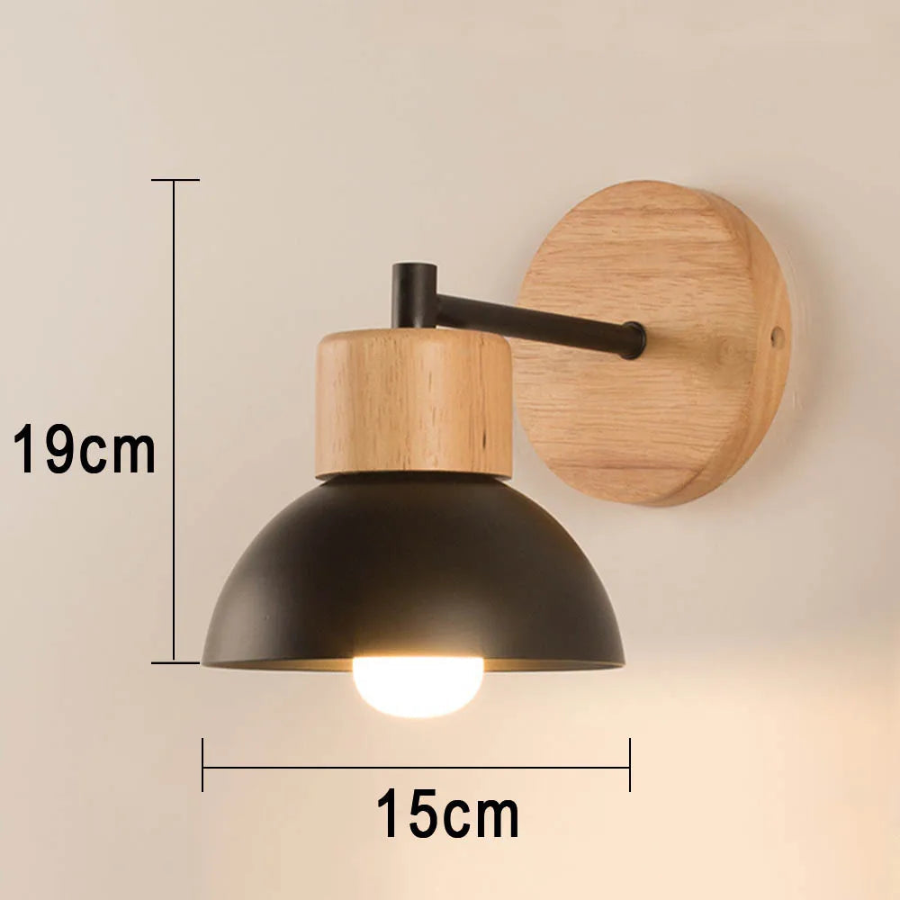 Wood & Metal Wall Lamp | Modern Nordic Bedside Light 5
