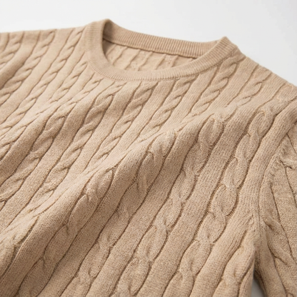 Men's Cable Knit Sweater - Classic Knit Pullover