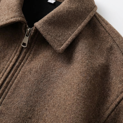 Men's Wool Moto Jacket - Classic Casual Outerwear