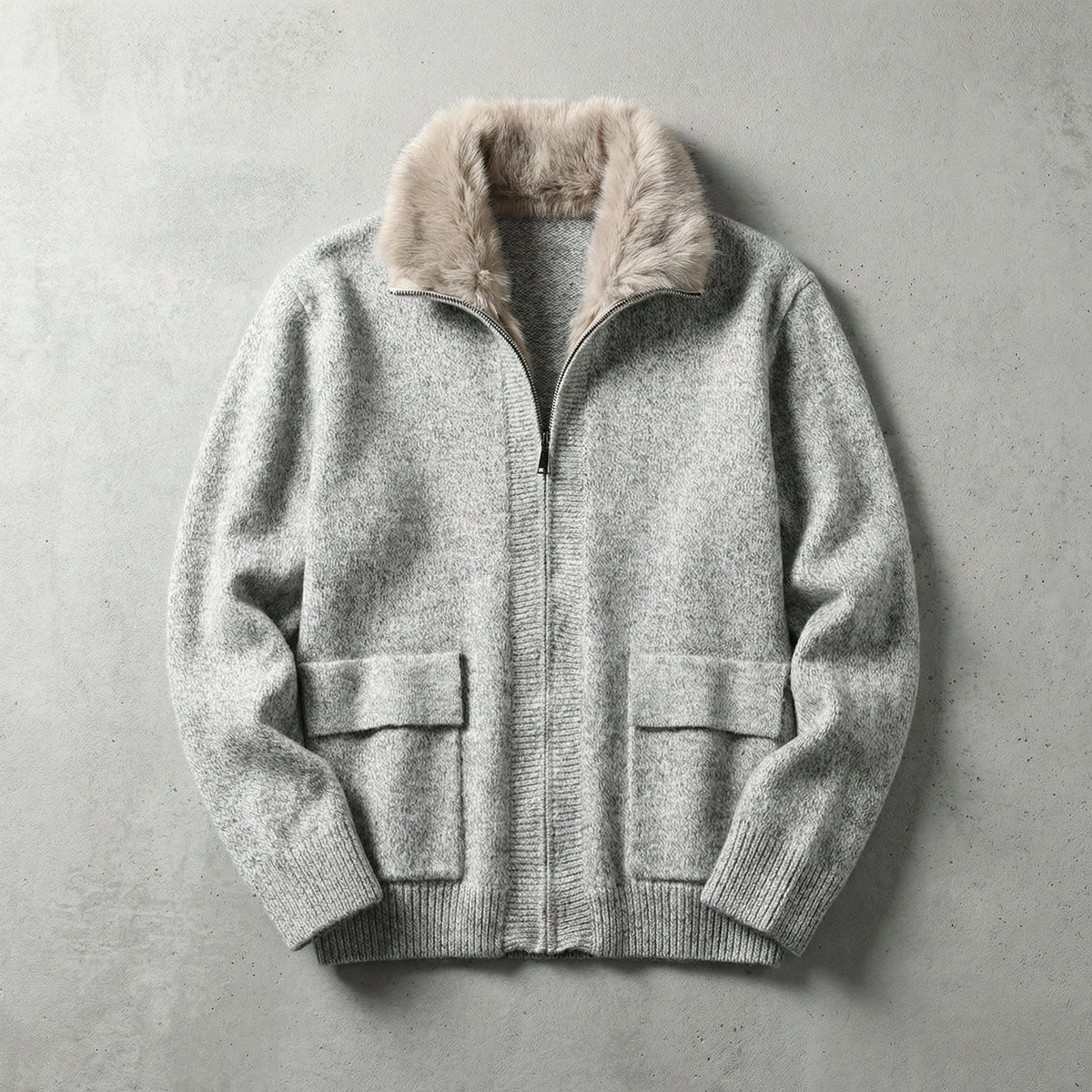 Men's Fleece Cardigan - Warm Casual Button Front Sweater