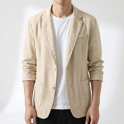 Men's Linen Blazer - Formal Casual Suit Jacket