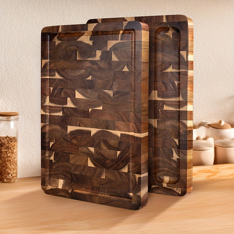 Acacia Wood Cutting Board | Durable End Grain Kitchen Chopping Block 1
