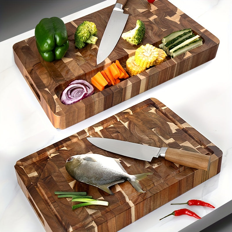 Acacia Wood Cutting Board | Durable End Grain Kitchen Chopping Block 2