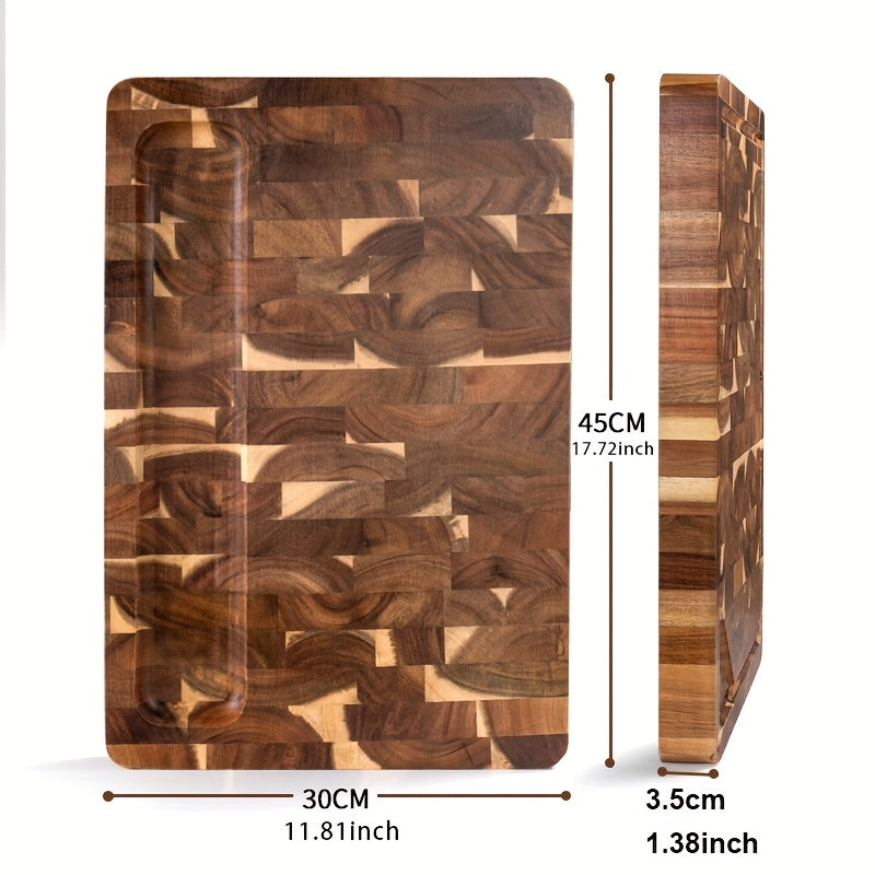 Acacia Wood Cutting Board | Durable End Grain Kitchen Chopping Block 3