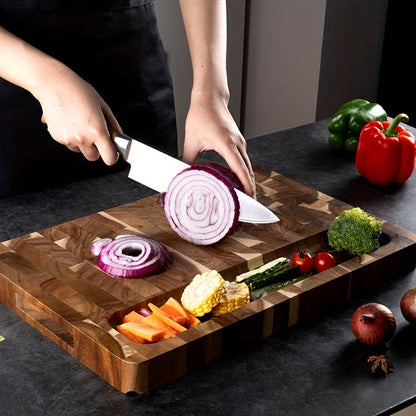 Acacia Wood Cutting Board | Durable End Grain Kitchen Chopping Block 4