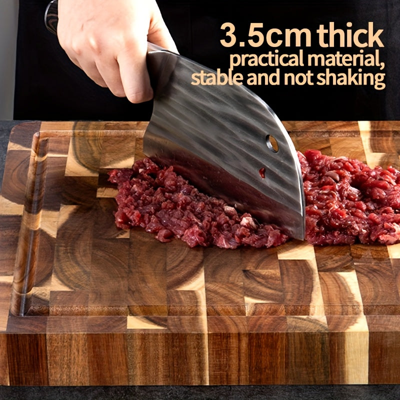 Acacia Wood Cutting Board | Durable End Grain Kitchen Chopping Block 6