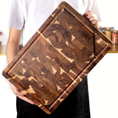 Acacia Wood Cutting Board | Durable End Grain Kitchen Chopping Block 7