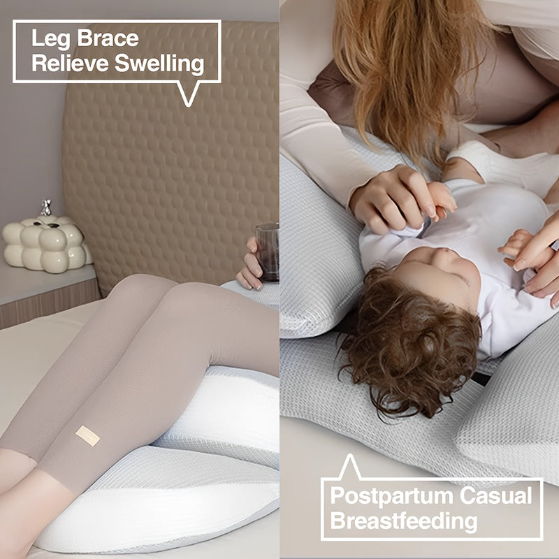 Adjustable Pregnancy Pillow | Ergonomic Maternity Support for Side & Stomach Sleepers 7