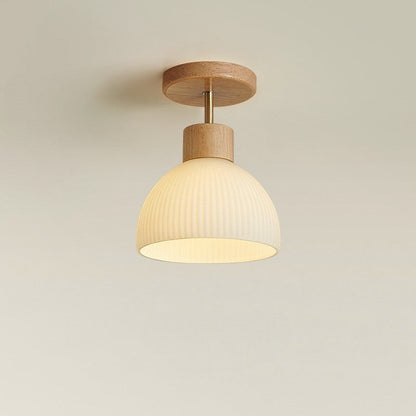 Ailse Ceiling Lamp | Natural Wood & Glass LED Fixture 3