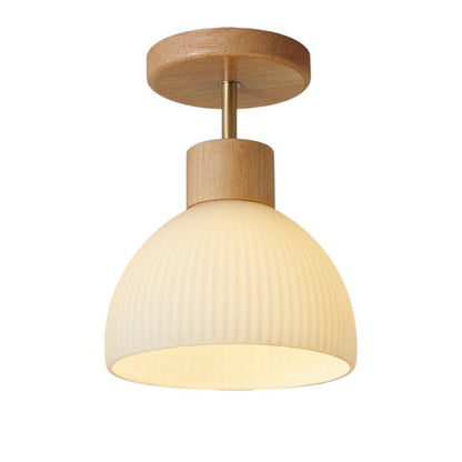 Ailse Ceiling Lamp | Natural Wood & Glass LED Fixture 4