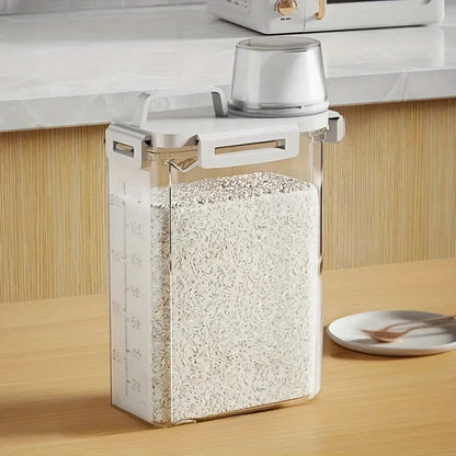 Airtight Grain Storage Container | 2.5L Rice, Cereal & Flour Dispenser with Measuring Cup 1