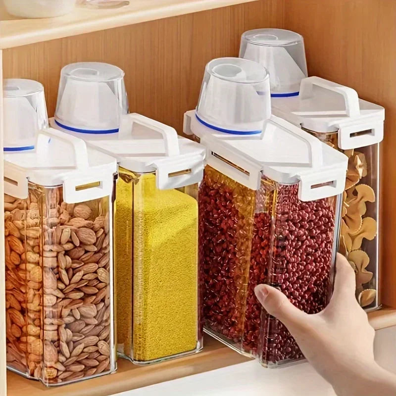Airtight Grain Storage Container | 2.5L Rice, Cereal & Flour Dispenser with Measuring Cup 2
