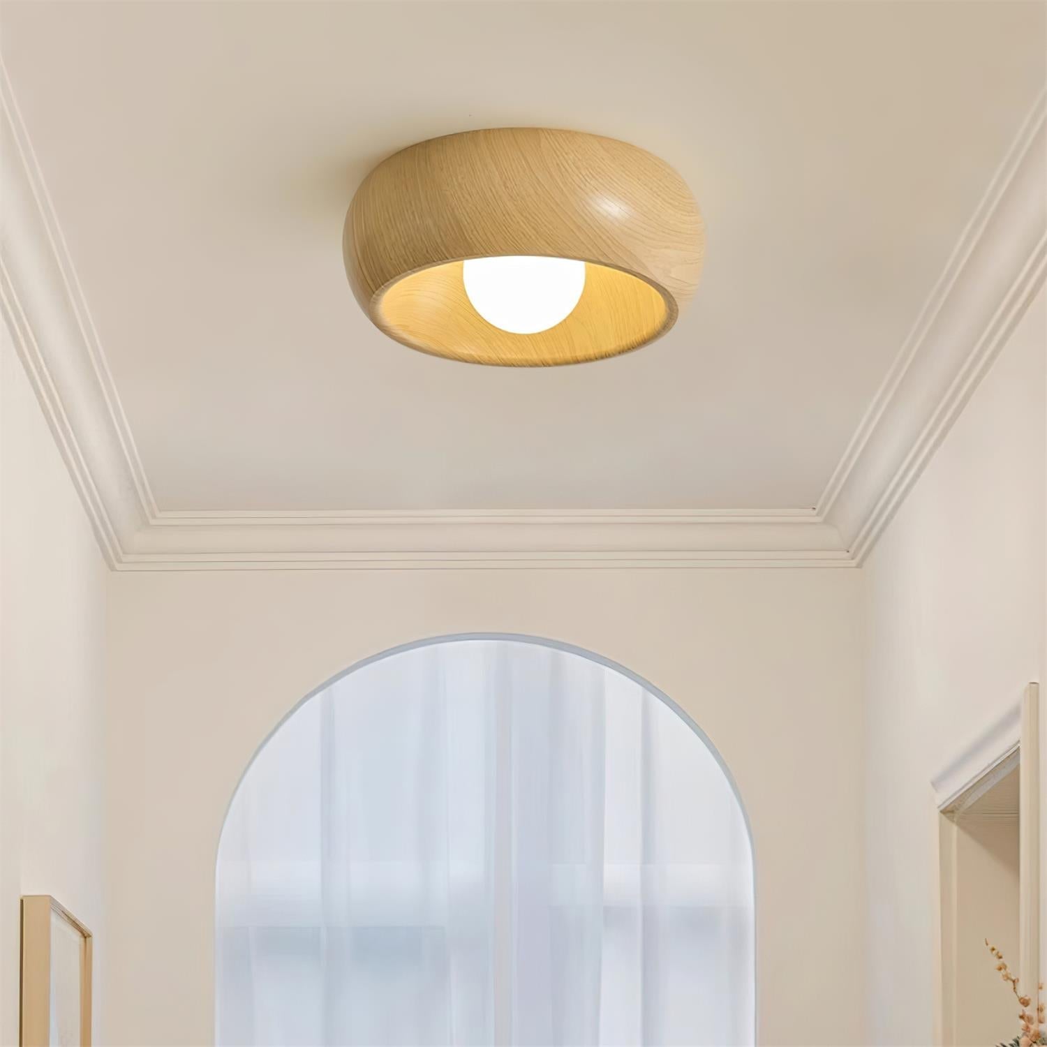 Albanora Ceiling Lamp | Minimalist Modern Wooden LED Fixture 3