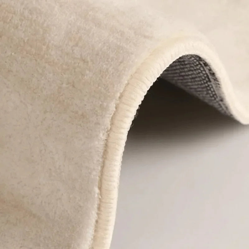 Artistic Cream Area Rug | Irregular Shape with Non-Slip Backing | Soft Texture for Modern Living Rooms 4