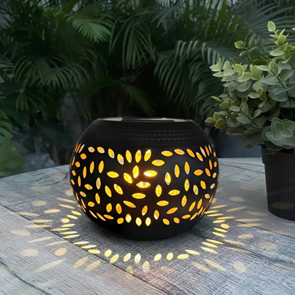 Artistic Solar Garden Lights | Decorative Metal Lantern with Unique Pattern | Automatic Sensor for Enchanting Outdoor Ambience 0