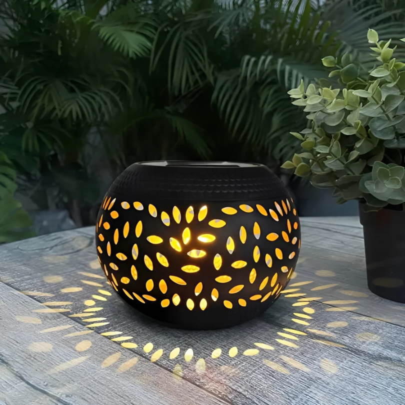 Artistic Solar Garden Lights | Decorative Metal Lantern with Unique Pattern | Automatic Sensor for Enchanting Outdoor Ambience 1