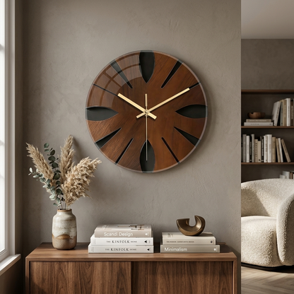 Artistic Wooden Wall Clock | Silent & Elegant Home Décor 0
