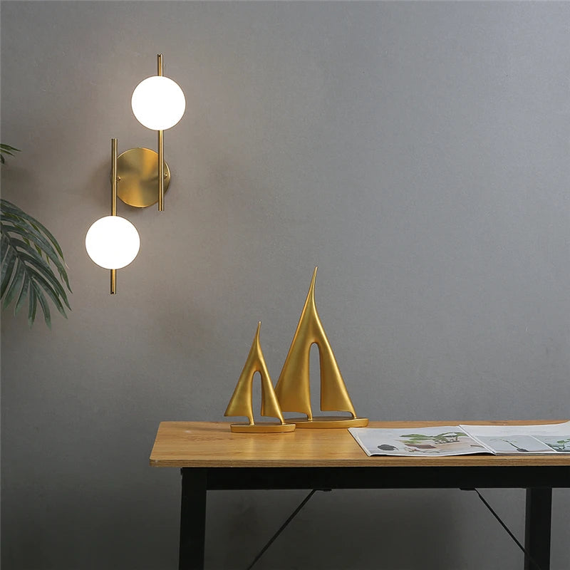 Astra Wall Light | Dual Globe Modern Gold Design 1