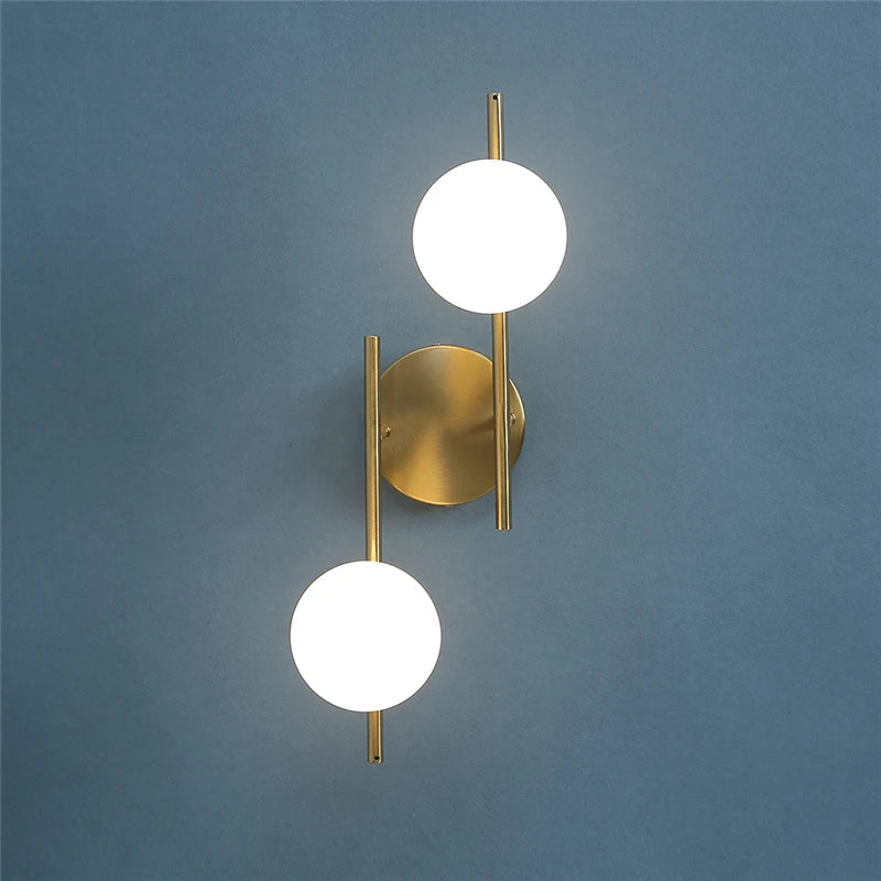 Astra Wall Light | Dual Globe Modern Gold Design 3