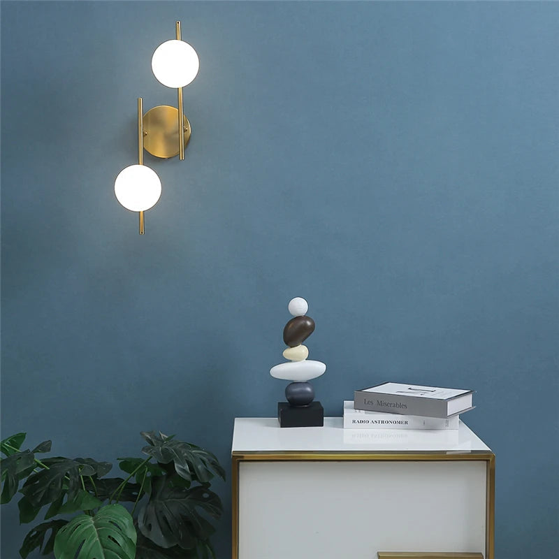 Astra Wall Light | Dual Globe Modern Gold Design 4