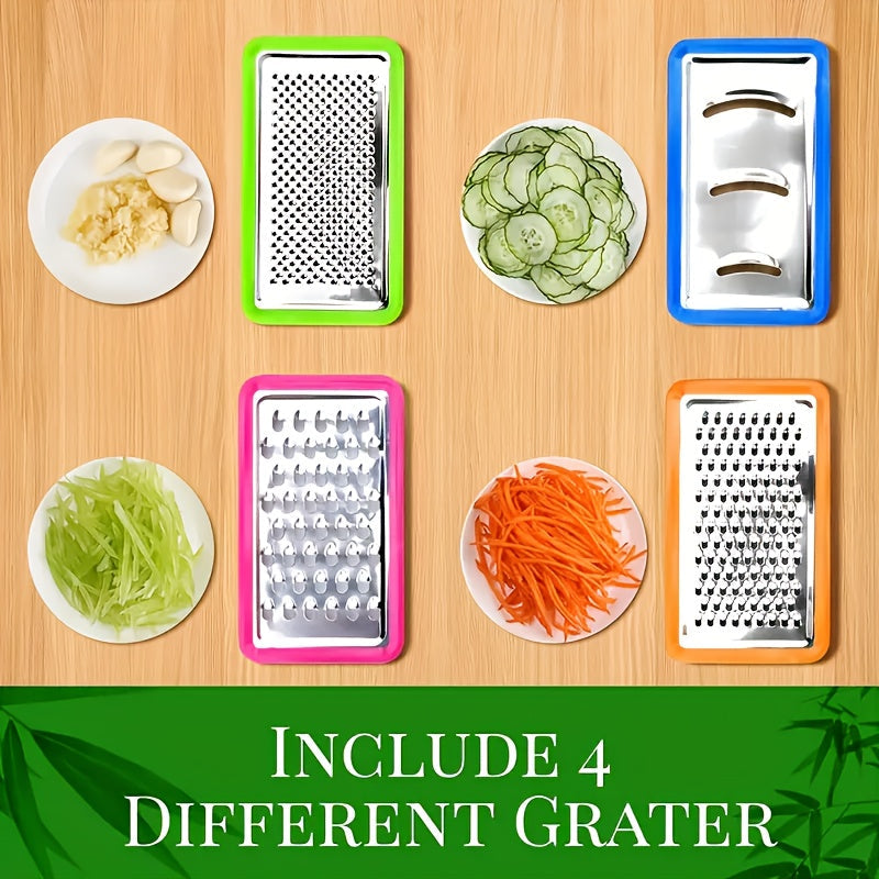 Bamboo Cutting Board with Storage Trays & Graters | Multifunctional Kitchen Prep Station 7