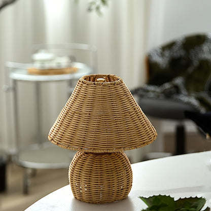 Bamboo Woven Desk Lamp | USB-Powered Boho Accent Light 7