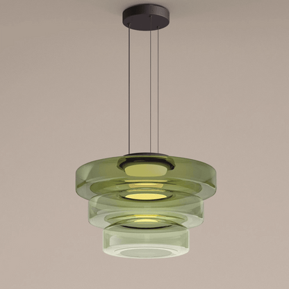 Bauhaus Glass Pendant Light | Modern Layered LED Hanging Lamp 11