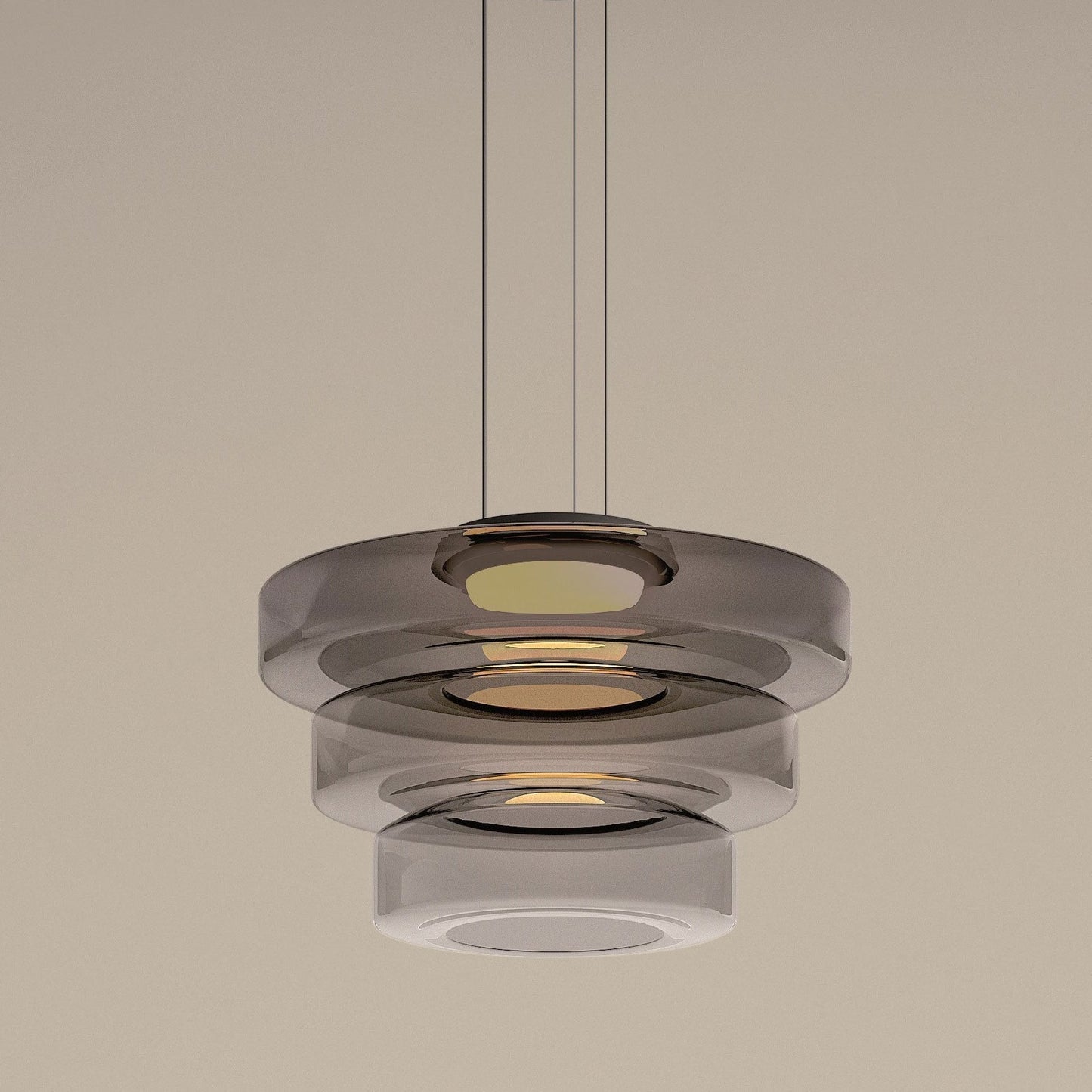 Bauhaus Glass Pendant Light | Modern Layered LED Hanging Lamp 14