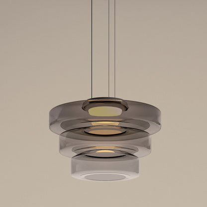 Bauhaus Glass Pendant Light | Modern Layered LED Hanging Lamp 14