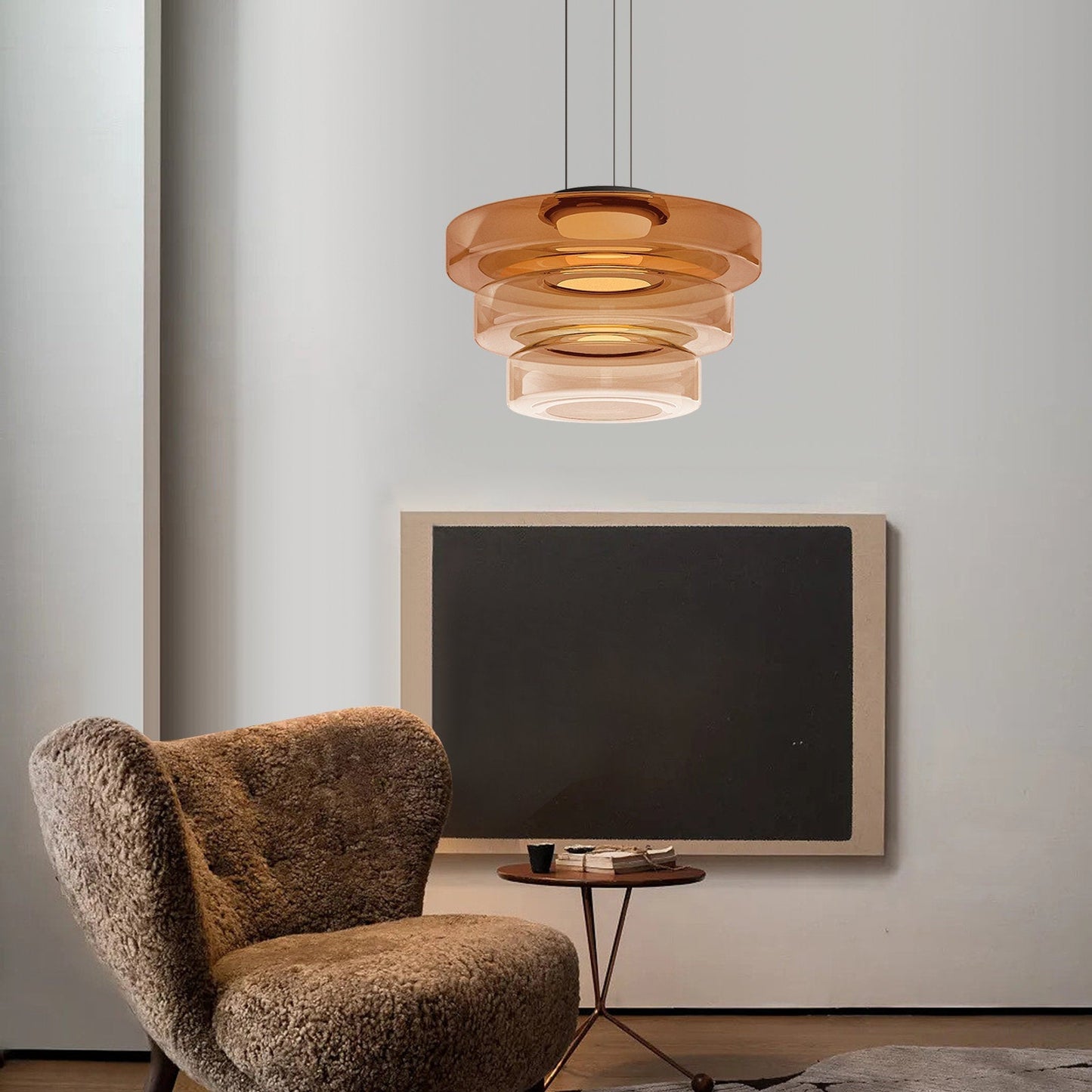 Bauhaus Glass Pendant Light | Modern Layered LED Hanging Lamp 3