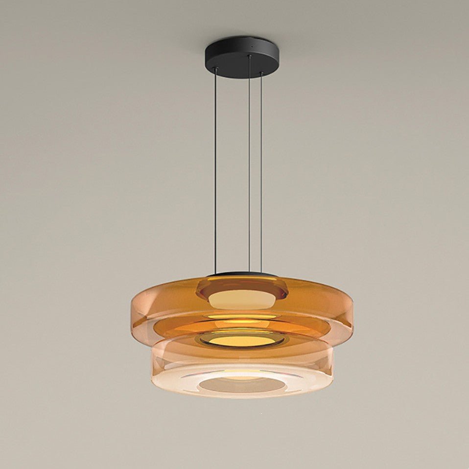 Bauhaus Glass Pendant Light | Modern Layered LED Hanging Lamp 6