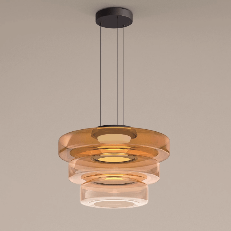 Bauhaus Glass Pendant Light | Modern Layered LED Hanging Lamp 8