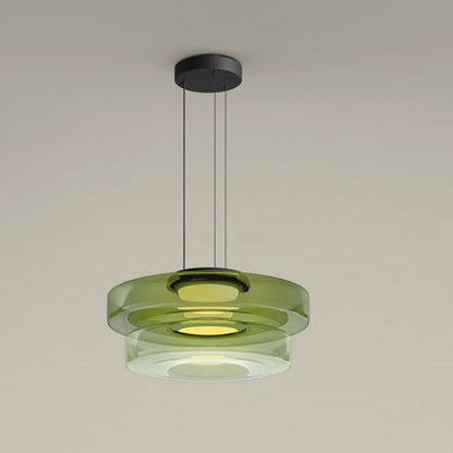 Bauhaus Glass Pendant Light | Modern Layered LED Hanging Lamp 9