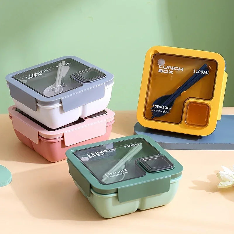 BentoGo Lunch Box | Portable Leak-Proof Bento with Cutlery – Microwave & Dishwasher Safe 2