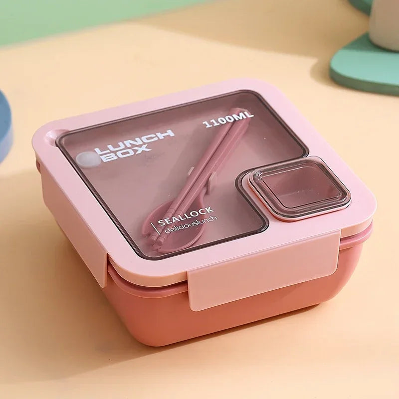 BentoGo Lunch Box | Portable Leak-Proof Bento with Cutlery – Microwave & Dishwasher Safe 4