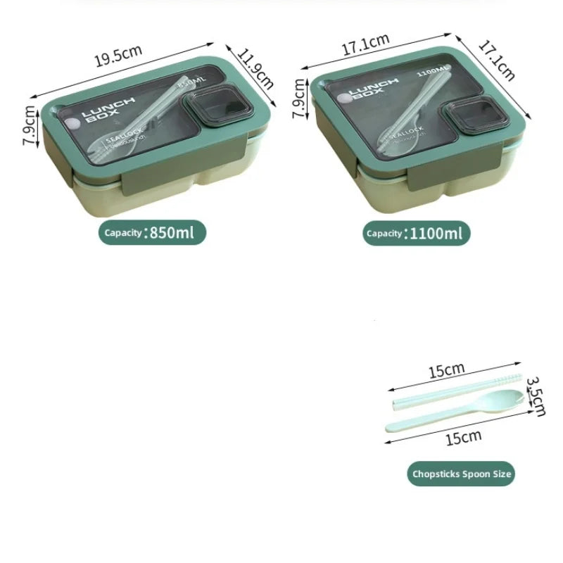 BentoGo Lunch Box | Portable Leak-Proof Bento with Cutlery – Microwave & Dishwasher Safe 6